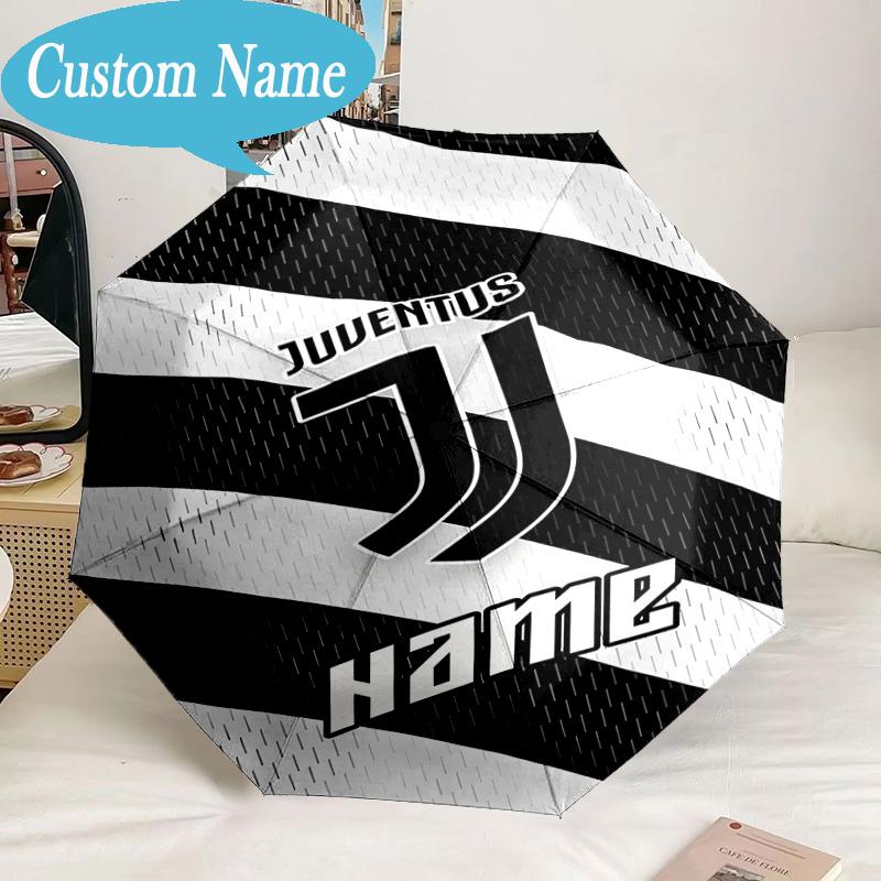 Custom Name Umbrella Juventus Football Club Umbrella 8-Frame for Travel, Camping, Casual Lightweight Portable, Essential for Family Gifts