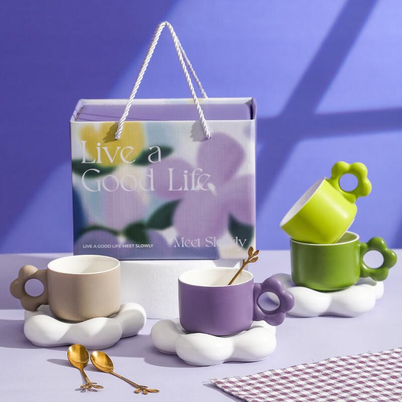 Chang Baosen Cloud Ceramic Coffee Cup Gift Set 10 Sets