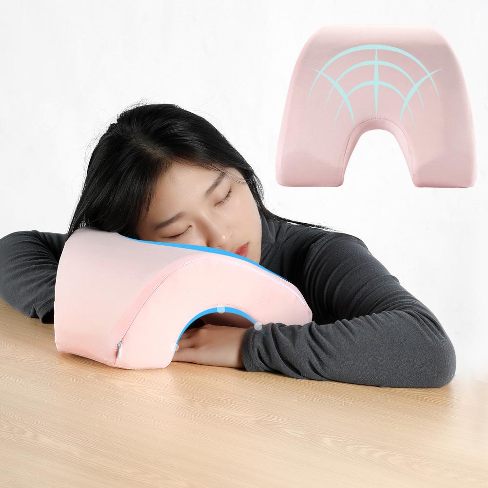 Nap Pillow Memory Sponge Ergonomic Design Springback Breathable Travel Office Students Take A Nap Rest Pillow Adult