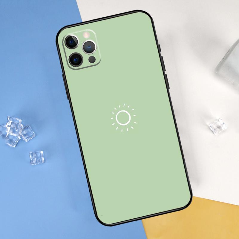 Green Aesthetic Phone Case For iPhone 16 Pro 15 Pro 11 13 14 Pro Max 12 Mini XR 16 15 Plus 16e Cover Shell