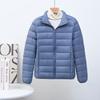 Womens Short Down Jacket Slim Fit Stand Collar Lightweight White Duck Coat Plus Size Fall Winter