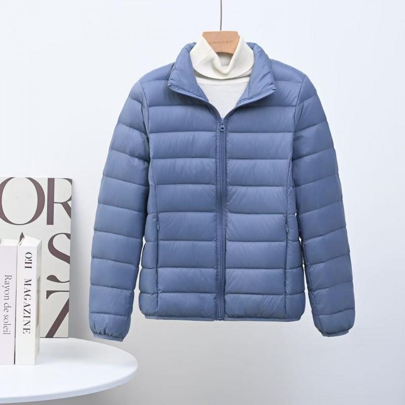Womens Short Down Jacket Slim Fit Stand Collar Lightweight White Duck Coat Plus Size Fall Winter