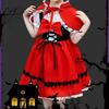 Mit Umhang Halloween Kostüm Spitze Blume Cosplay Outfit Neu Rotkäppchen Rollenspiel
