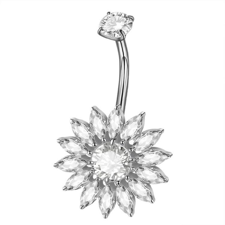 

Flower Navel Jewelry Comfortable Fit Alloy Flower Belly Button Jewelry for Everyday Wear and Special Occasions