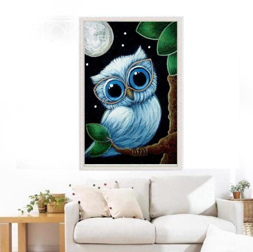 DIY 5D Owl Diamond Embroidery Painting Rhinestone Cross Stitch Home Decoration