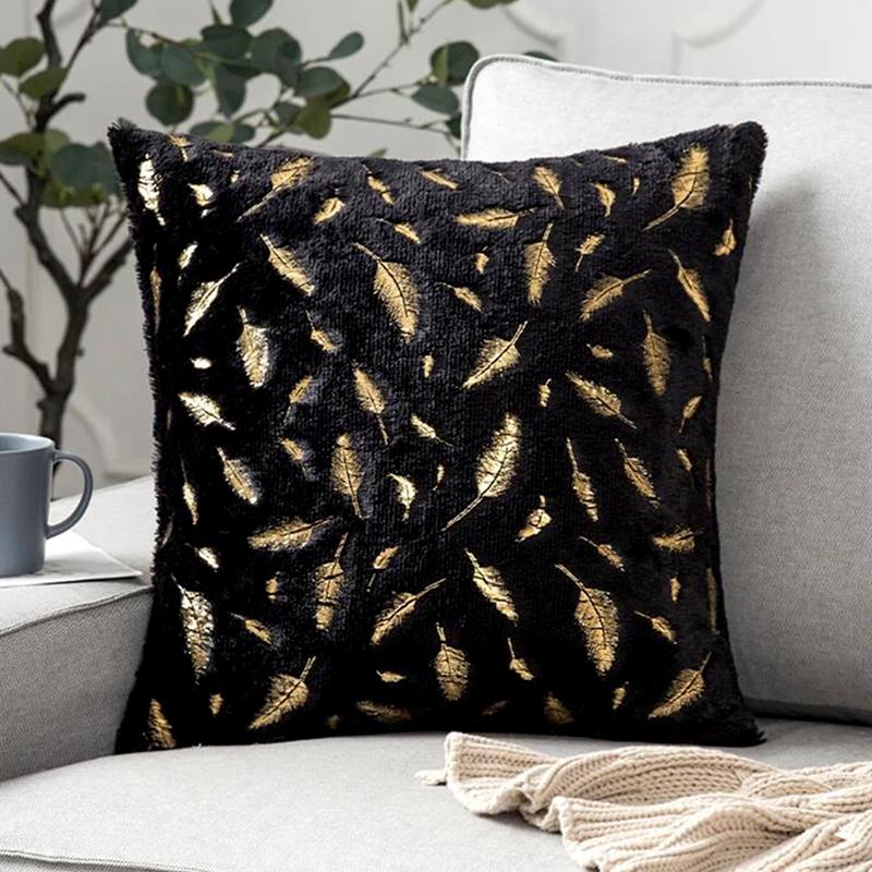 1Pc Plush Thick Leaf Pattern Soft Cushion Covers Sofa Couch Pillow Pillowcase 43x43CM
