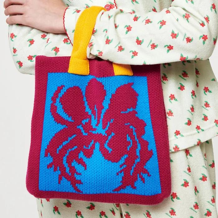 POPPY KNIT Mini Bag Burgundy