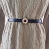 Women Stylish Leather Belt Jeans Trousers Alloy Fastener Trendy Look Decoration