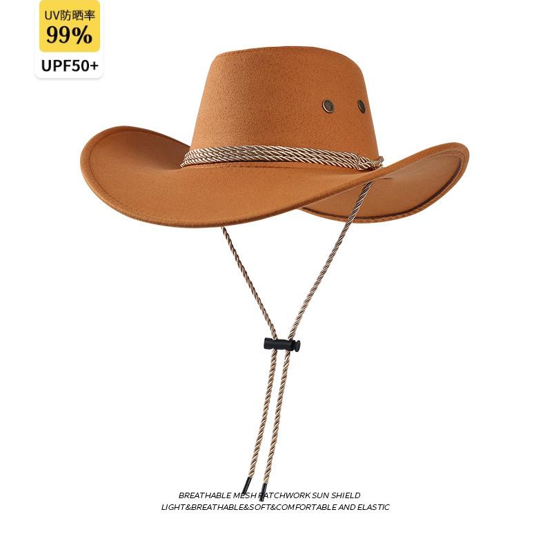 Vintage Western Cowboy Hat British Knight Hat Men's Top Hat Shade Jazz Hat Women's Summer Sunscreen Eaves