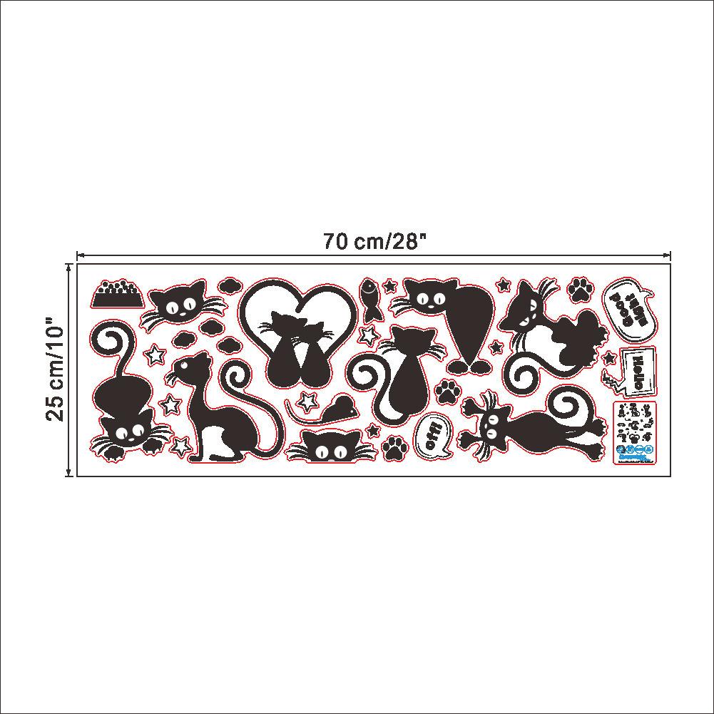 Black Little Mouse Star Wall Sticker Switch Sticker Children'S Room Preschool Education Decorative Wall Sticker, Large Quantity Can Be Negotiated