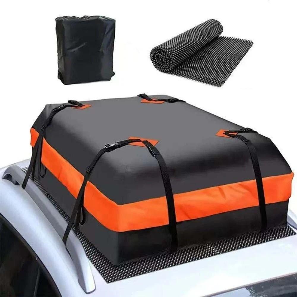 Wasserdichte Auto-Dachgepäcktasche 420D Oxford-Gewebe Dachgepäcktasche Verstellbare Dachgepäckträger Camping