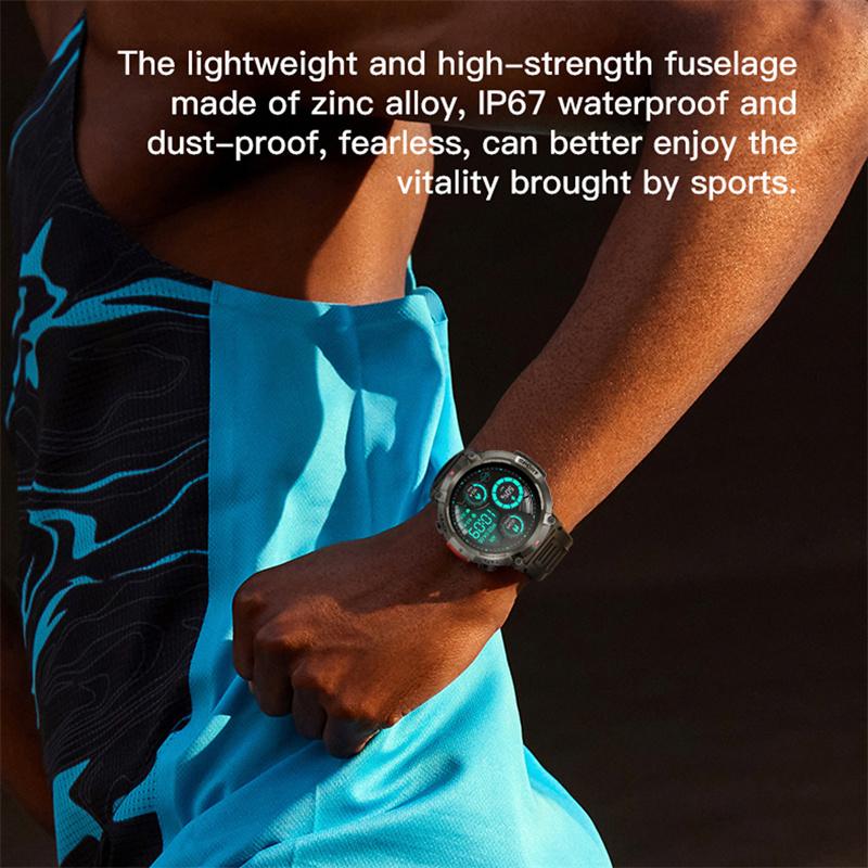 S100 KE3 Taschenlampe Smartwatch 1,43 Zoll Amoled Großer Bildschirm BT Anruf Licht Smartwatch Für Männer Outdoor Sport Fitness Tracker