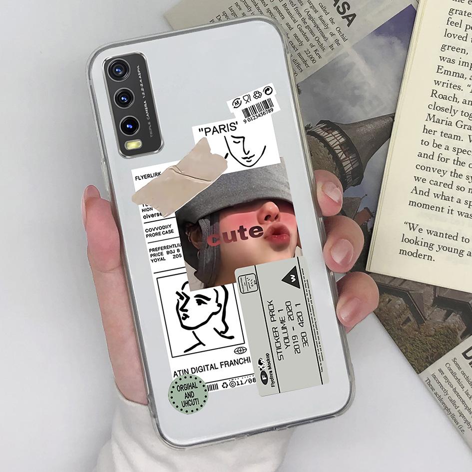 For Vivo Y36 Y20 Y15S Y02 Y11 Y12 Y35 Y33s Y31 Y30 Y27 Phone Case Back Cover Fashion Boy Girl Shockproof Transparent Soft Silicone TPU For Vivo Bumper
