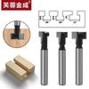Woodworking Milling Cutter 1/4 Handle Keyhole Cutter, Wood Photo Frame Wall-Mounted T-Type Keyhole Cutter Three-Piece Set 5/16 3/8 1/2