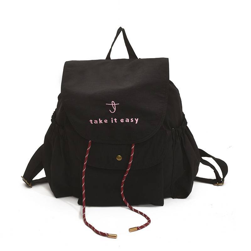 Solid Color Vintage Style Casual Backpack With Breathable Nylon For Daily Use