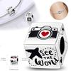 Coppercolorful Travel Luggage Charms Plane Beads Fitoriginal Bracelets Diy Fine Jewelry For Women Gifts