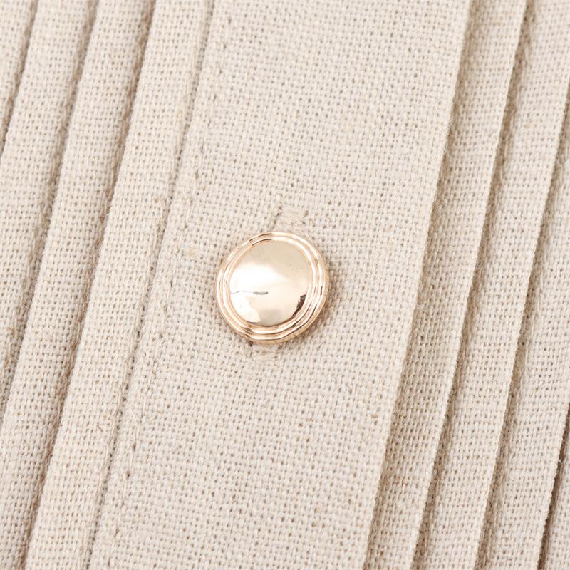 Women's Turn Down Collar Short Sleeve Midi Dress Loose Fit Mid Rise Linen Blend Shirt Dress With Matching Belt