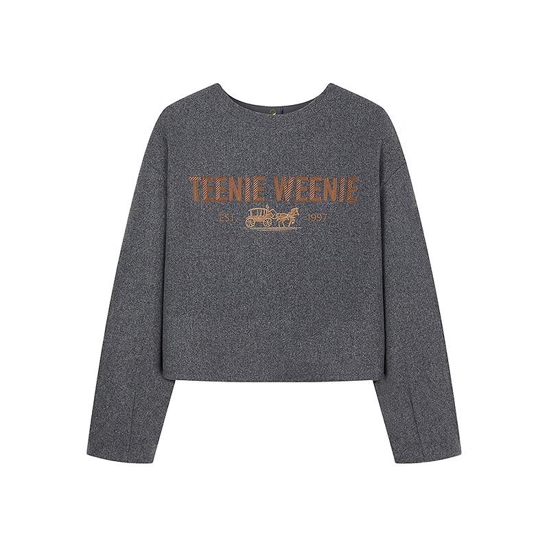 Teenie Weenie Women's Letter Print Lantern Sleeve Sweatshirt