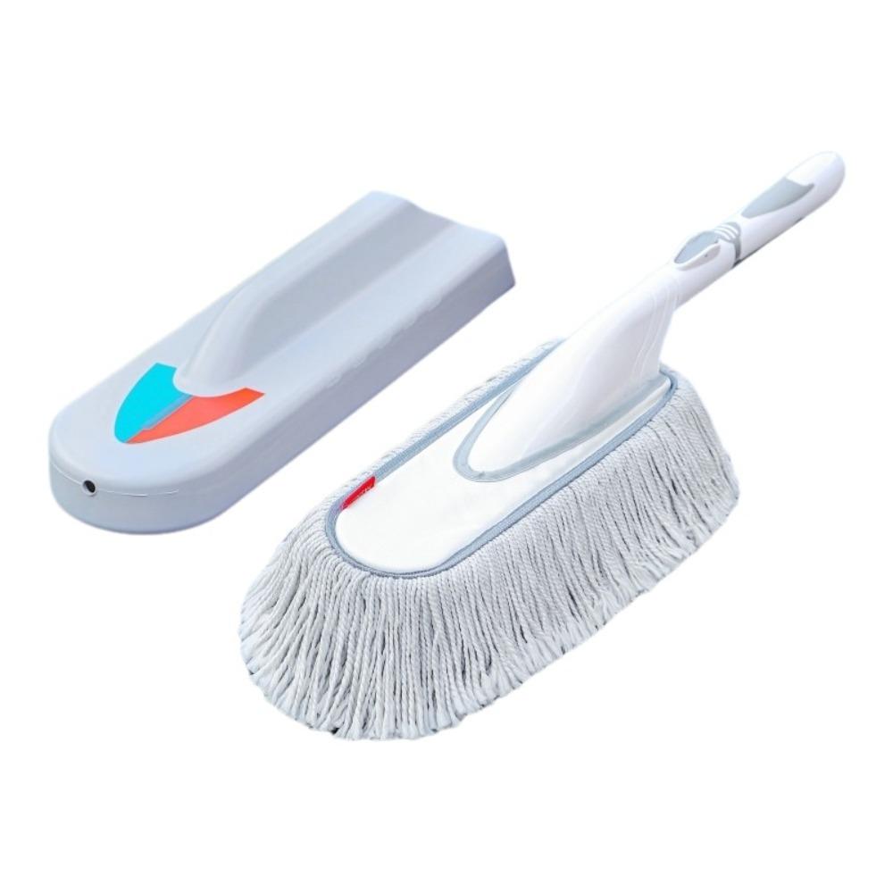 Non-slip handle Telescopic Car Duster Dust Removal Soft Cleaning Mop with Storage Box Cleaning Brush Sweeping Dust белый