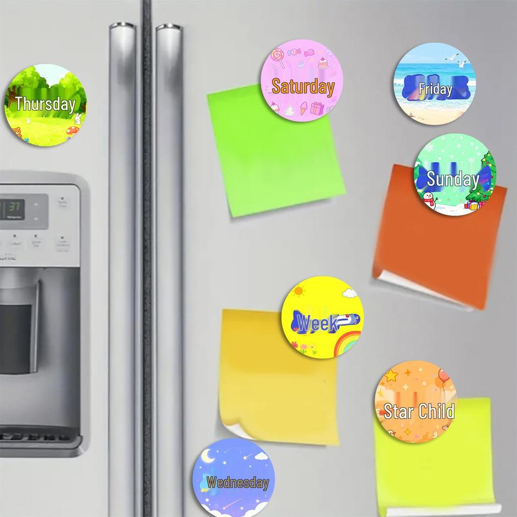 Personalized Cartoon Fun Soft Magnetic Weekly Refrigerator Stickers
