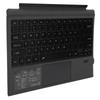 Wireless Bluetooth Keyboard Portable Detachable 7 Color LED Backlit with Toucpad 1089‑D Black