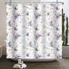 Purple Floral Shower Curtain Watercolor Flowers Leaves Bathroom Decor Bath Curtains Waterproof Polyester Fabric With 12 Hooks