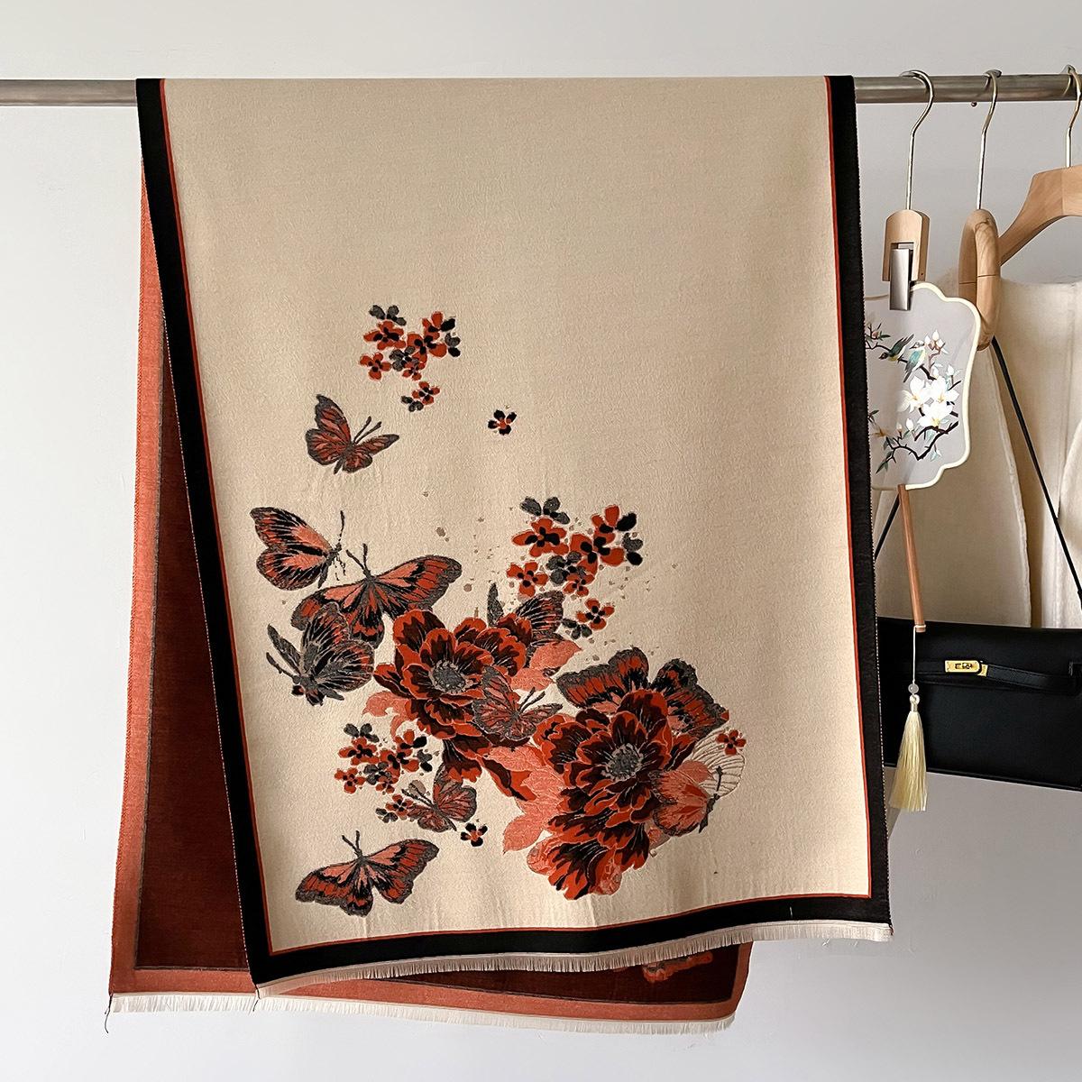 

Шаль Бабочка Шарф Женский Зимний Теплый Накидка Длинный Утолщенный Шарф 66*186cm