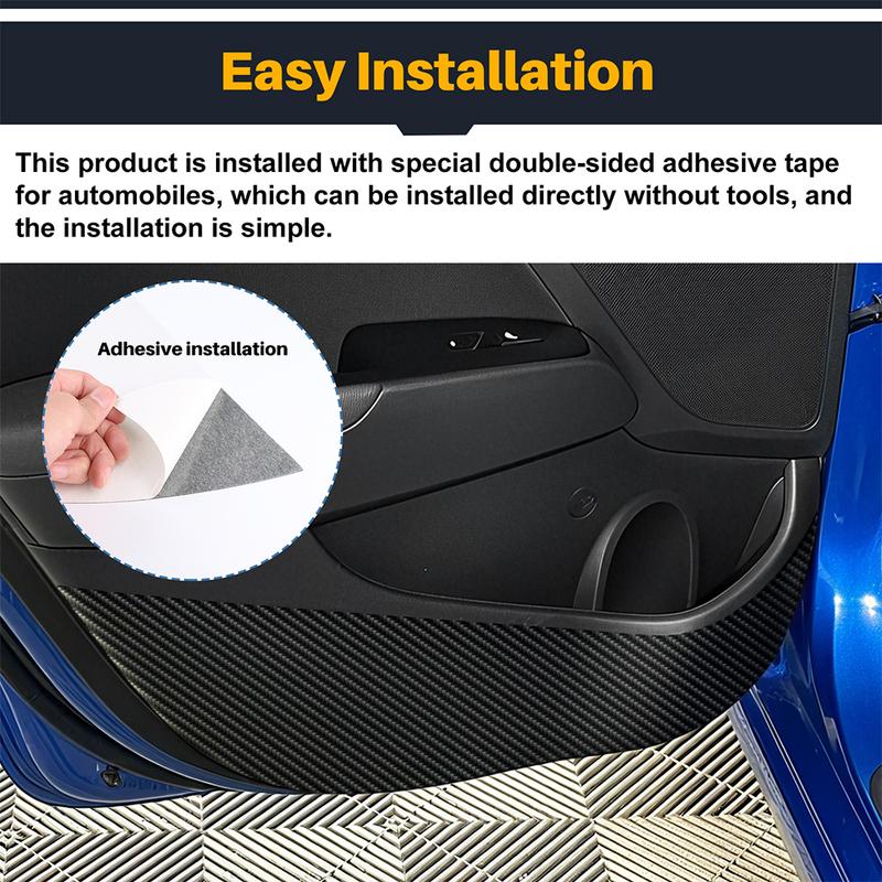 Door Anti-kick Pad For Hyundai ELANTRA  2017 2018   LHD RHD Car Leather Carbon Mat Trim Accessories