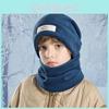 Childrens Plush Hat And Neck Gaiter Combo With Insulation For Cold Weather Outdoor Activities