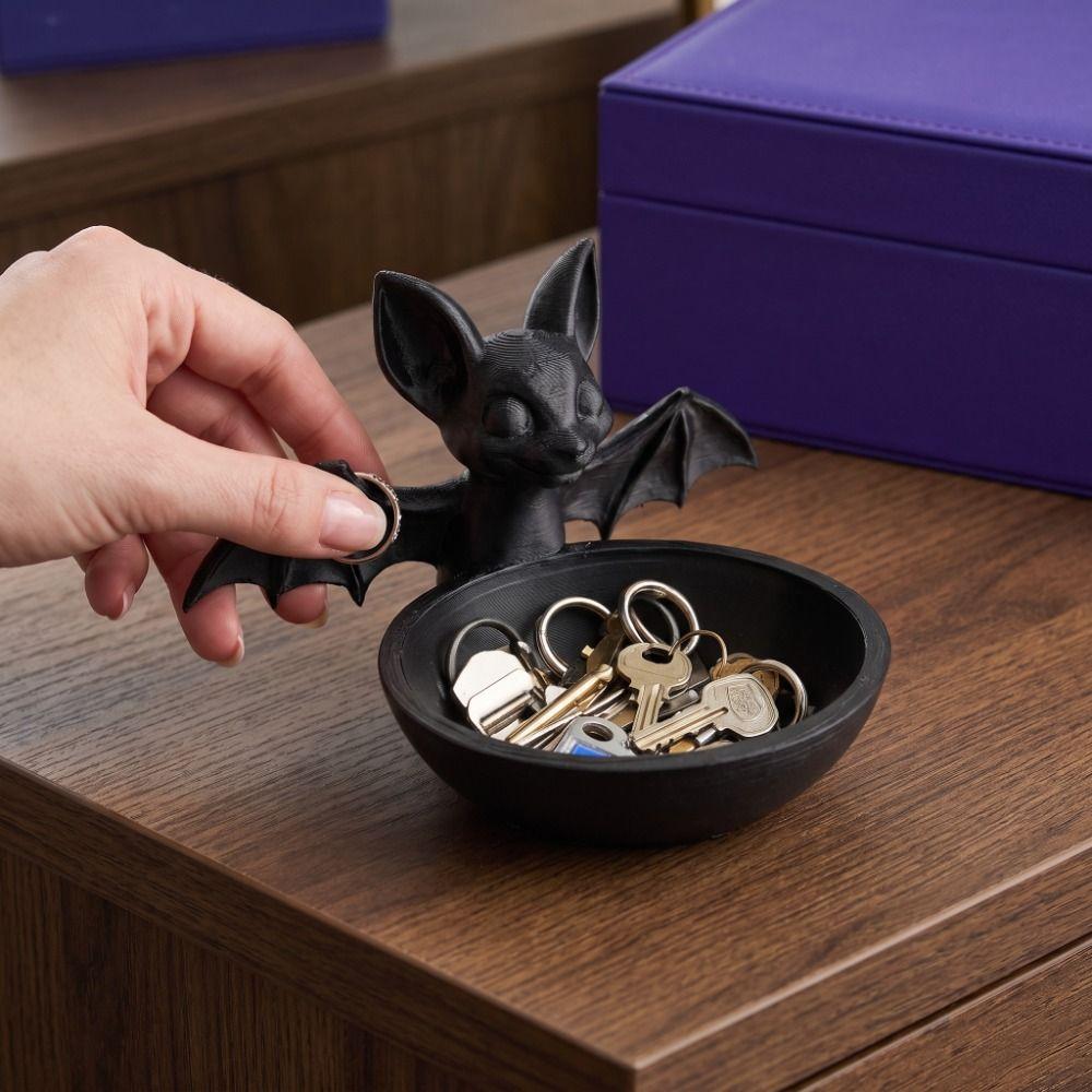 Halloween Bat Decorative Tray 3D Printing Display Holder Organizer Bat Storage Box Gifts