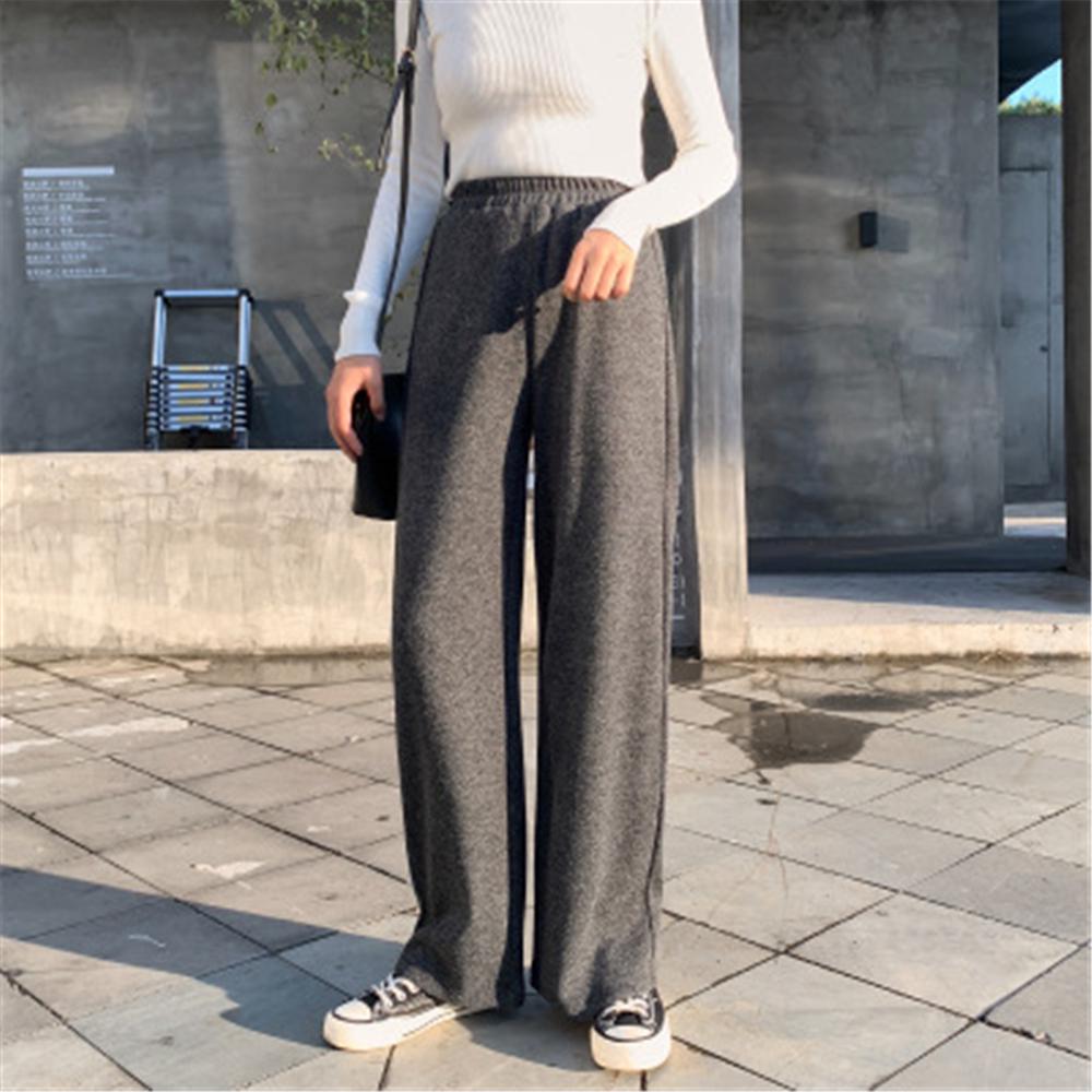 Mujeres Casual Sólido Color Punto Pantalones Ancho Leg Pantalones Alto  Cintura Loose Estudiante Straight Pantalones comprar a buen precio —  entrega gratuita, reseñas reales con fotos — Joom