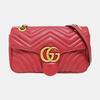 [Pre-Owned] Gucci GG Marmont Small Matelassé Shoulder Bag 'Red' - Good #44IV2R