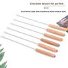 6-Piece Wood Handle Fruit Fork Cheese Fondue Fork Grilled Fork, Cheese Chocolate Fondue Cheese Fork