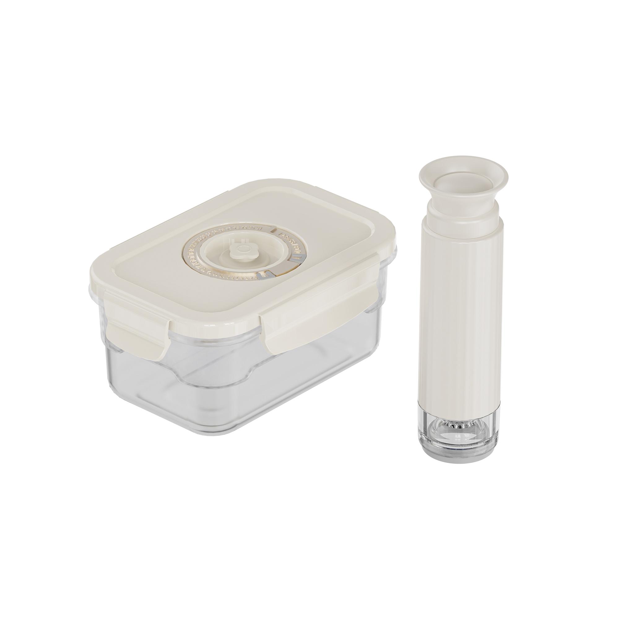 Food Grade PP Airtight Food Storage Boxes Vacuum Food Cereal Container with Time Compass Dial and Manual Vacuum Pump 500ml