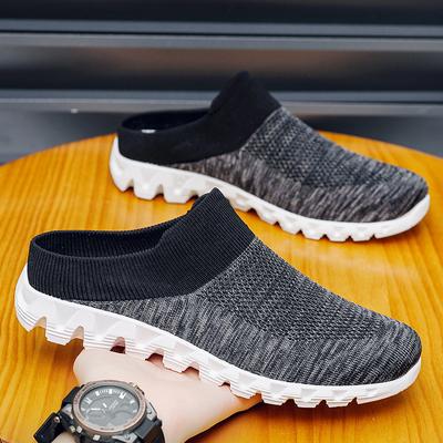Baotou Herren Halbschuhe Sommer Fliegenstrick Mesh Slipper Sportschuhe Einschlupf Leicht Fersenlos Lässige Hausschuhe