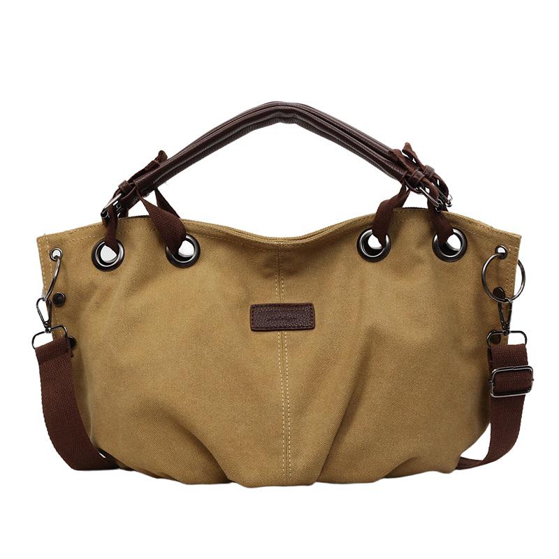 Womens Retro Tote Japanese Canvas Largecapacity Handbag For Lazy Commute Workwear Crossbody Shoulder Bag