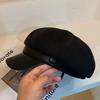 New Solid Color Octagonal Cap Windproof Adjustable Newsboy Hat Warm Pumpkin Hat