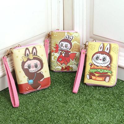 Cartoon Anime Periphery Labubu with Card Storage Bag for Boys and Girls Handheld Wallet CLE