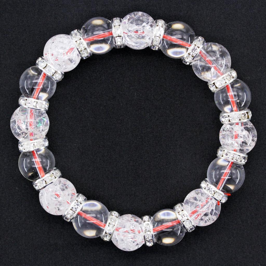 Pair of bracelets tied with red thread for your special Comes with a gift Crystal crackle quartz for men and rose quartz for [Ishiki] someone. box.