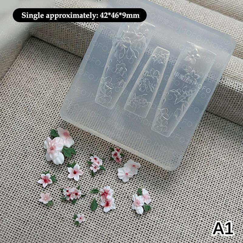 1PC 3D Silicone Mold For Nail Art Design Relief Lily Of The Valley Flower Nail Parts Manicure Templates Plates Tools Accessories