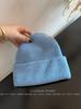 High-Quality 100% Pure Wool Winter'S Knitted Hat Women Solid Color Double-Layer Warm Soft Wollen Beanies Y2K Bonnet Skullies Cap