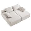 Chaise Longue Double Surdimensionnée 210 cm, Canapé Modulable en Velours Côtelé, Canapé Loveseat Confortable à Assise Profonde avec Coussins Souples et Coussins Décoratifs pour Salon