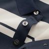 Dibinze Men's Plus Size Striped Polo Shirt