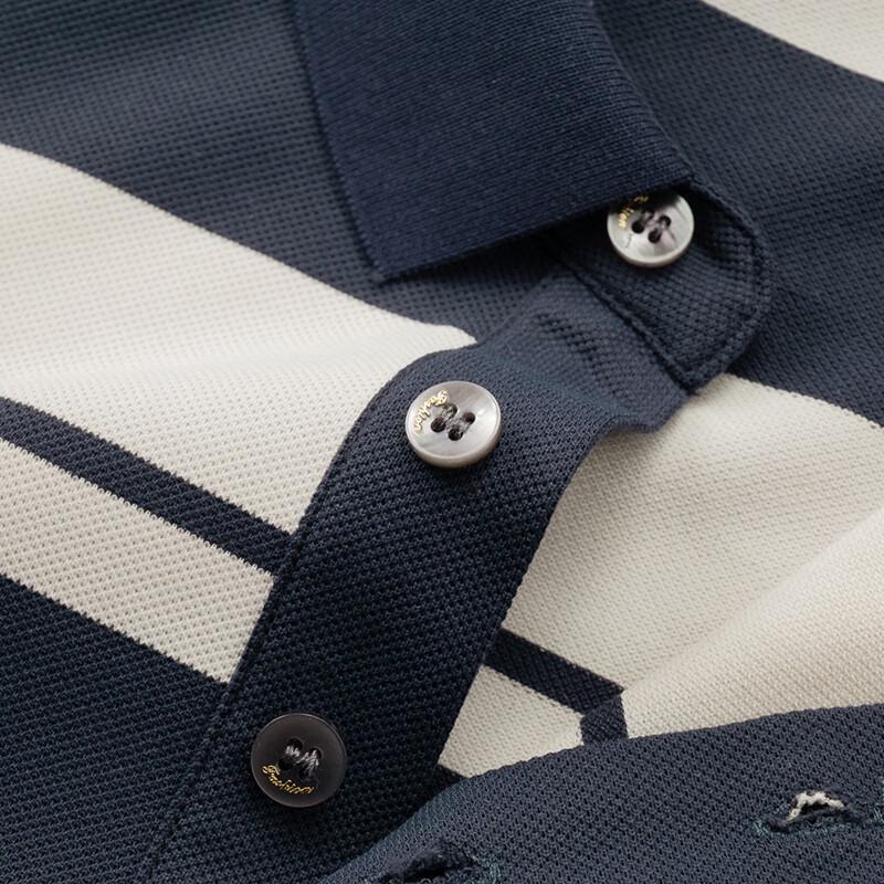 Dibinze Men's Plus Size Striped Polo Shirt