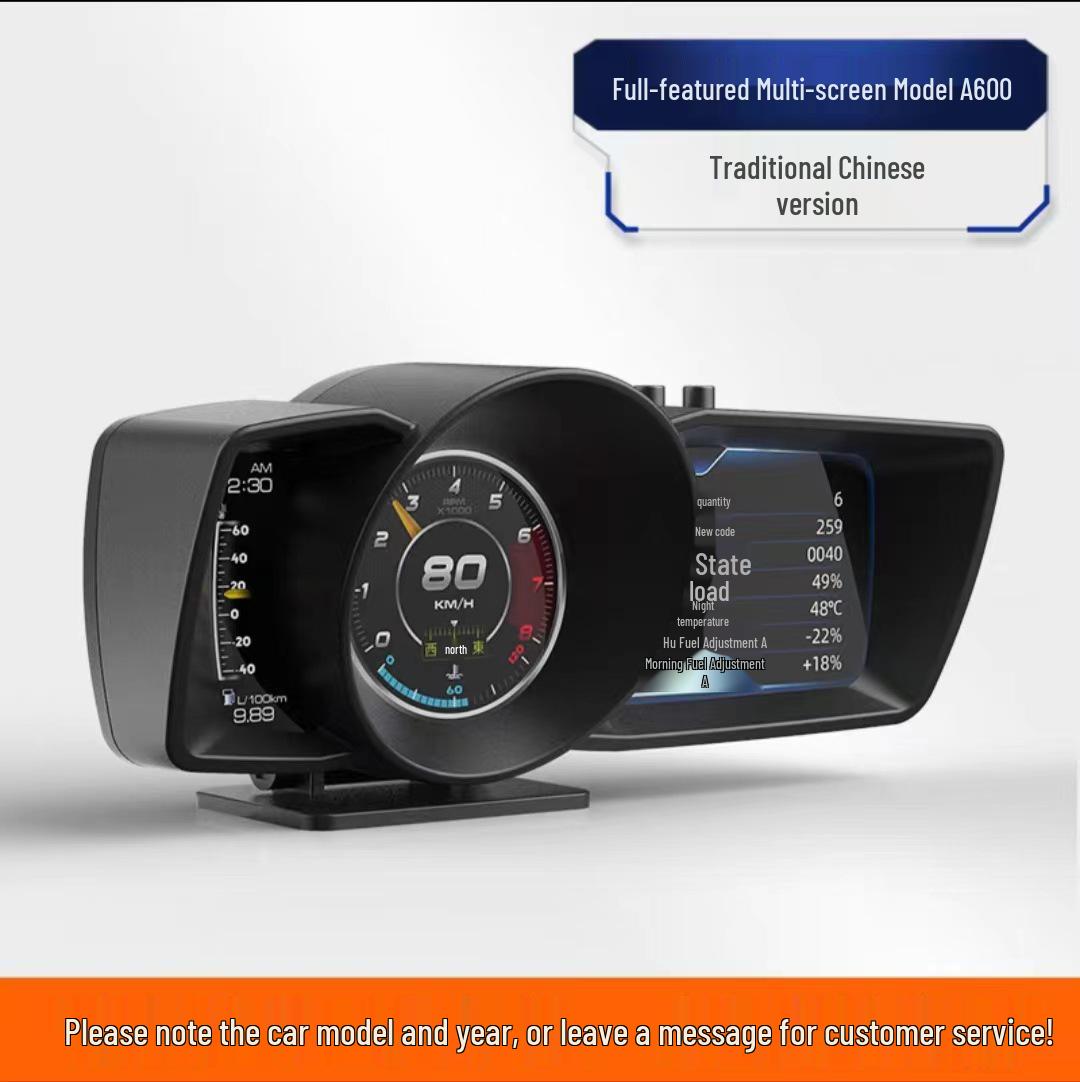 A600 Multi-Function OBD LCD Display: Car Speed, Turbo, Fuel, Temp Monitor