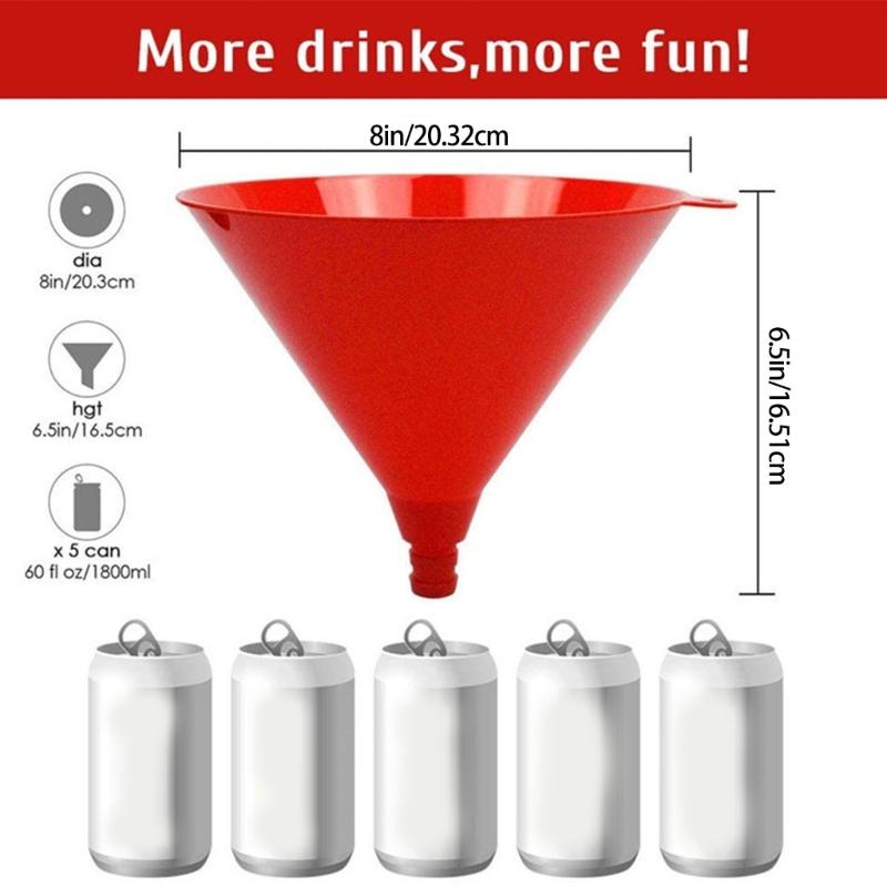 Multifunctional Party Funnel For Beer Beverages Water Portable Design Plastic Construction Drinking Tool With Valves