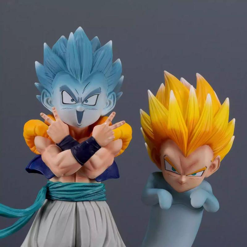 In Stock 1/6 New Cs Super Saiyan Gotenks Action Figures 25cm Pvc Toys Double Headed Statue With Base Anime Model Light-Up Boy Gi