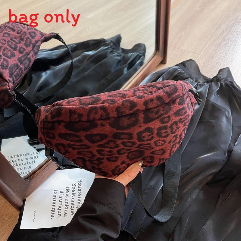 Leopardenmuster Crossbody-Tasche für Damen aus Baumwollmaterial mit Reißverschluss