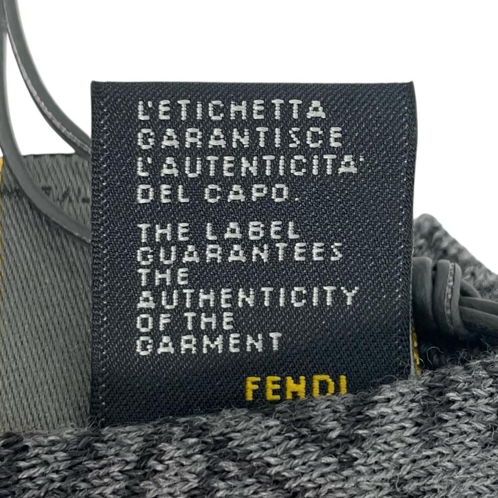Pristine FENDI Scarf Micro Zucca Pattern gray wool mens Used