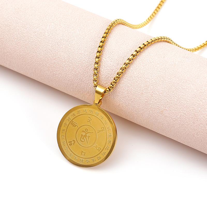 New Yubao Dharani Pendant, Lucky Necklace, Buddha Pendant, Transport Amulet, Double-sided Round Card